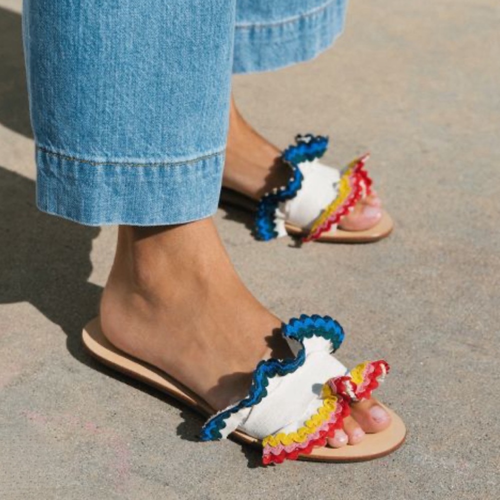 ❌SOLD❌ Loeffler Randall Multicolor Ruffle Sandals